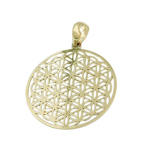 Anh?nger 20mm Blume des Lebens filigran 9Kt GOLD