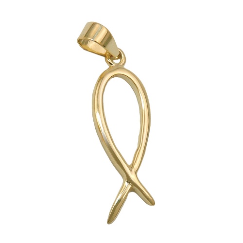 Anh?nger 20x7mm religi?ses Symbol Jesus-Fisch gl?nzend 9Kt GOLD