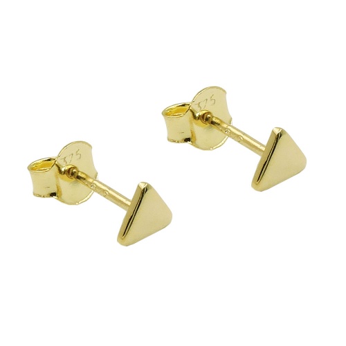 Ohrstecker Ohrring 4x4mm Dreieck glänzend flach 9Kt GOLD