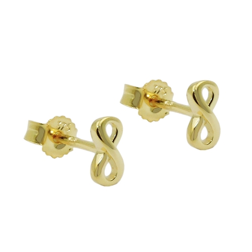 Stecker 6x3mm Unendlichkeit gl?nzend GOLD 9Kt