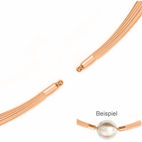 Edelstahl Collier ros? vergoldet  f?r Wechelschliesse 30-reihig