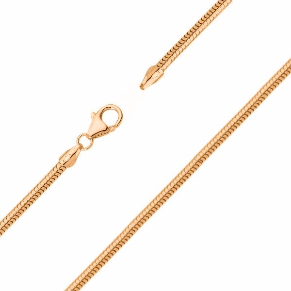 Kette Schlange 1,2mm rund 40cm rose vergoldet Silber 925