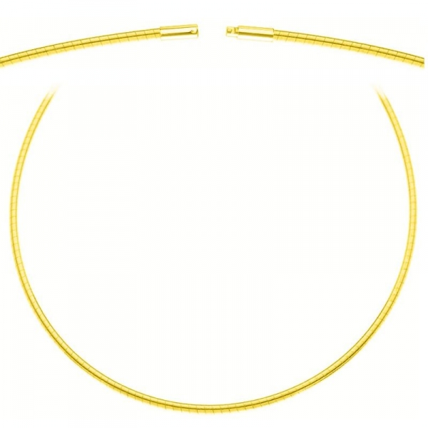 Collier Omegareifen 1,3mm 50cm Bajonett vergoldet 925 Silber