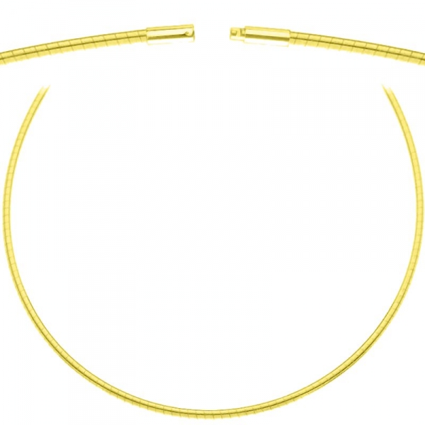 Collier Omegareifen 1,9mm 50cm Bajonett vergoldet 925 Silber