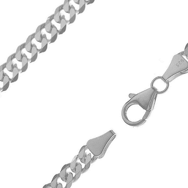 Kette Collier Panzer flach 7mm 60cm Silber 925, vergoldet, ros? vergoldet