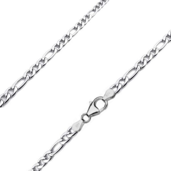Kette Collier Figaro 3mm 50cm Silber 925, vergoldet, ros? vergoldet