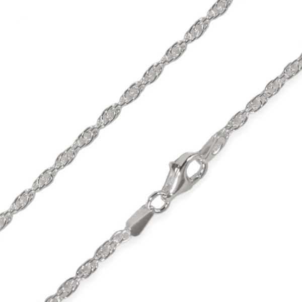 Kette Collier Doppelankerkette gedreht 50cm Silber 925, vergoldet, rosé vergoldet