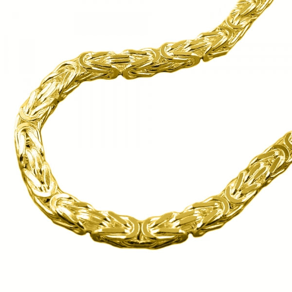 Kette Collier 5mm K?nigskette 55cm Silber vergoldet