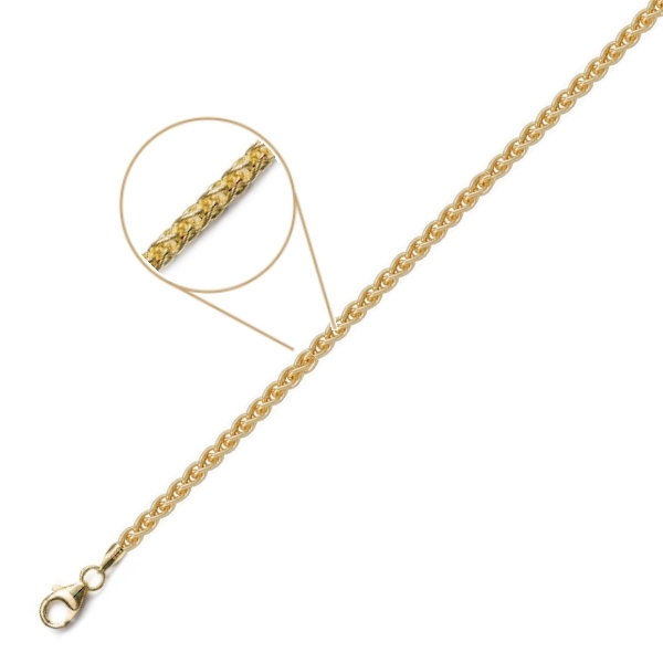 Collier Zopfkette 1,7mm 14Kt 585 GOLD 40cm