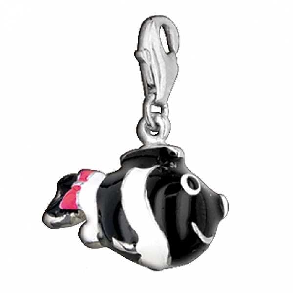 Anh?nger Charm 925 Silber Anh?nger "Fisch schwarz"