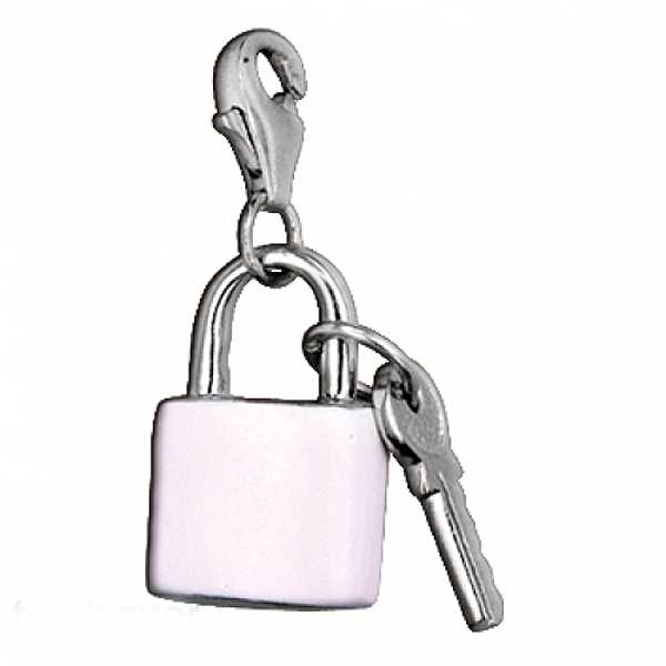 Anh?nger Charm 925 Silber Bettelarmband "Schloss rosa"