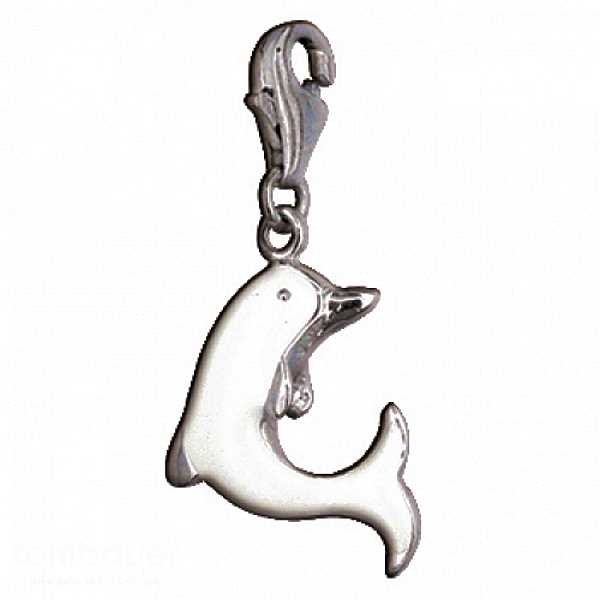 Anh?nger Charm 925 Silber Delfin weiss