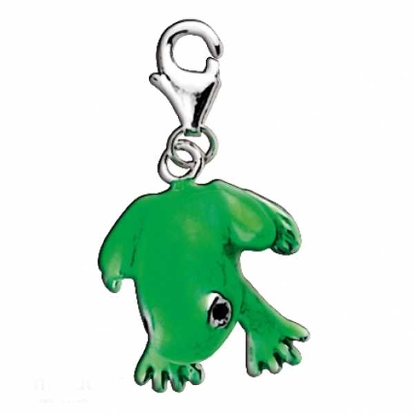 Anh?nger Charm 925 Silber Frosch gr?n
