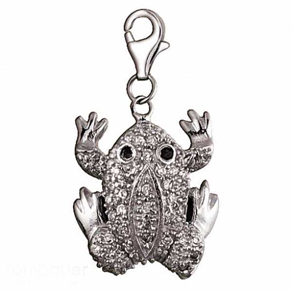 Anh?nger Charm 925 Silber mit Zirkonia Frosch