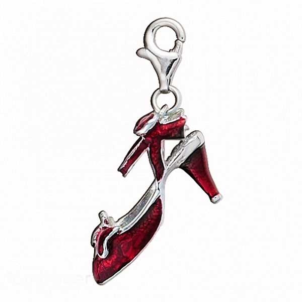 Anh?nger Charm 925 Silber Pumps in rot