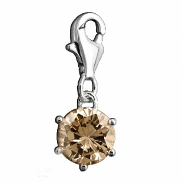 Anh?nger Charm 925 Silber Zirkonia Champagner