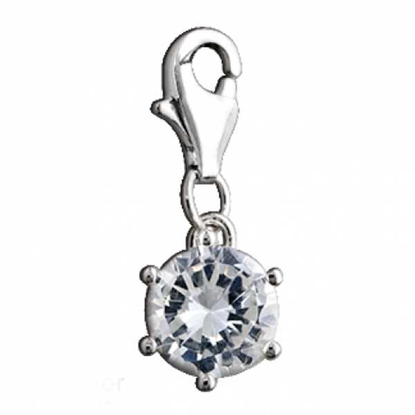 Anhänger Charm 925 Silber Zirkonia Crystal