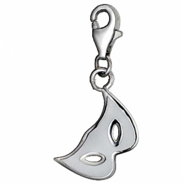 Anh?nger Charm 925/- Silber Bettelarmband "Maske weiss"