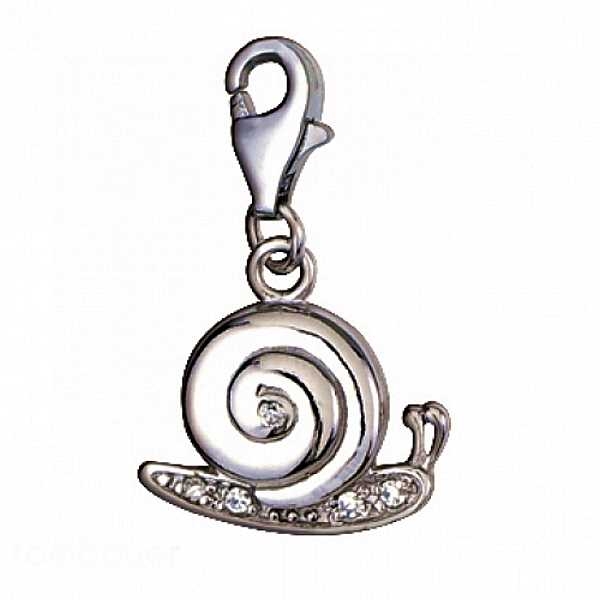 Anh?nger Charm 925/- Silber mit Zirkonia Schnecke II