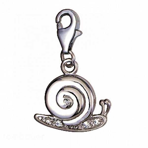 Anhänger Charm 925/- Silber mit Zirkonia Schnecke II