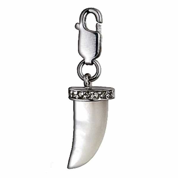 Anh?nger Charm 925/- Silber Zirkonia "Zahn White"