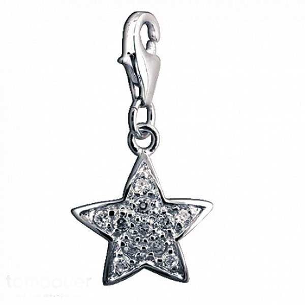Anh?nger, Charm 925 Stern Zirkonia