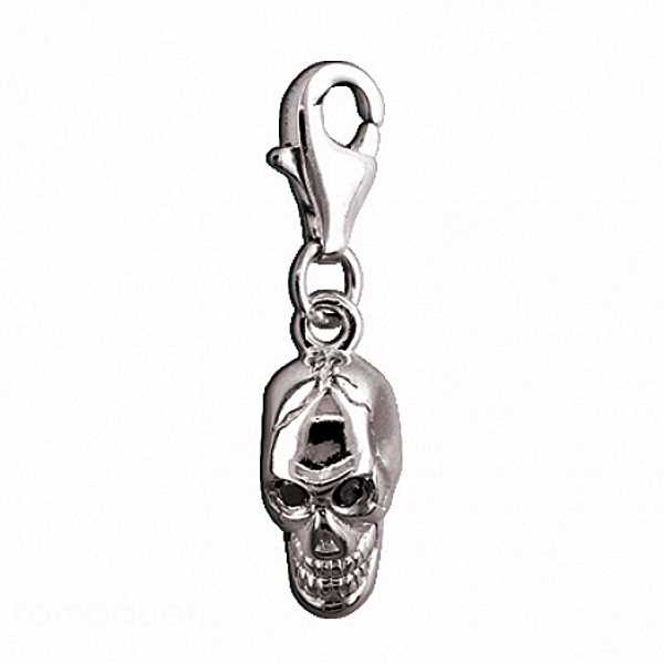 Anhänger, Charm Totenkopf 925