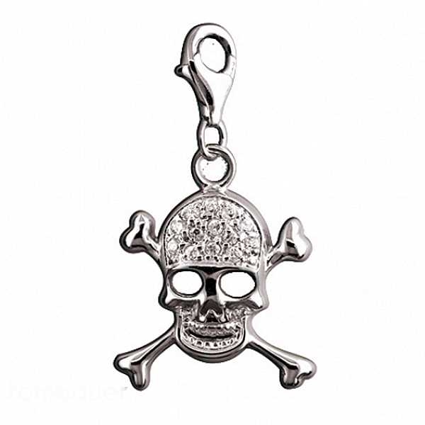 Anh?nger, Charm Totenkopf Zirkonia