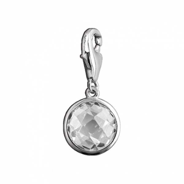 Silbereinh?nger Charm rund mit Zirkonia