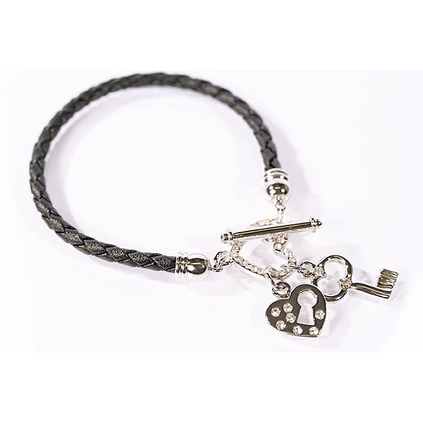 Armband Leder mit Schl?ssel und Herz