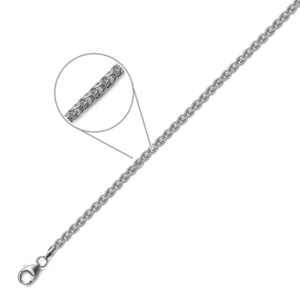 Collier Zopfkette 1,7mm 8Kt 333 WEISSGOLD 42cm