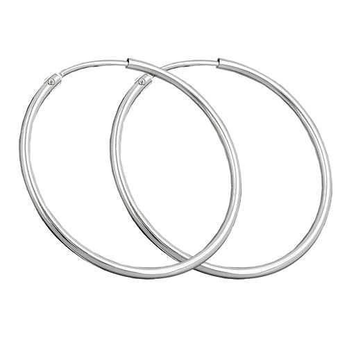 Creole 32mm Drahtcreole mit Steckverschluss gl?nzend Silber 925