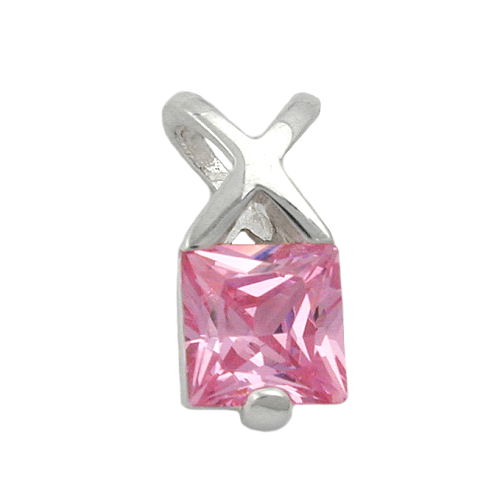 Anh?nger 13x6mm Zirkonia pink Silber 925