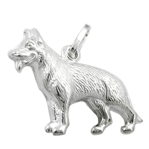 Anh?nger 14x20mm Sch?ferhund gl?nzend Silber 925