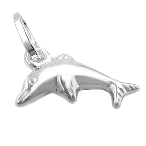 Anhänger 12x7mm Delfin glänzend Silber 925