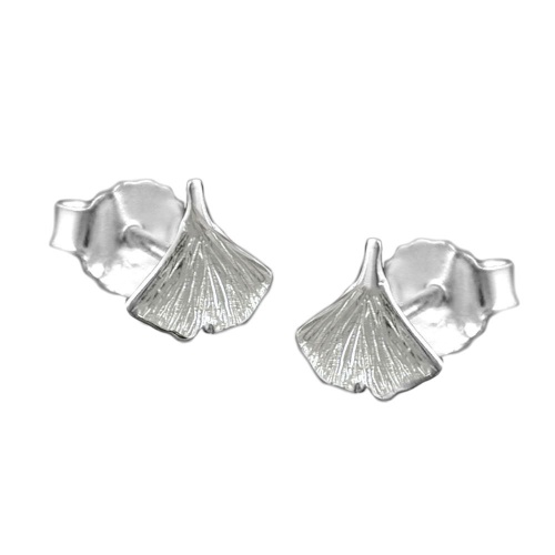 Stecker 7mm Ginkgoblatt gl?nzend Silber 925
