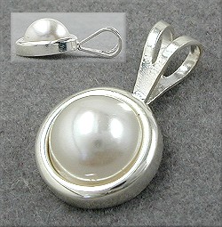 Anhänger Perle 10mm Imitat 925 Silber