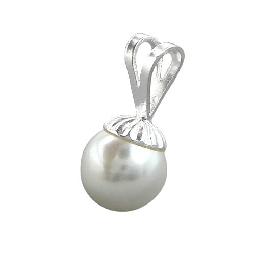 Anh?nger 16x8mm Imitat-Perle 8mm Silber 925
