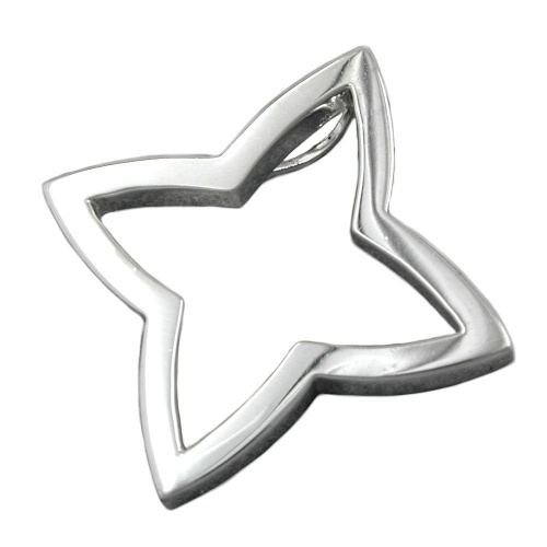Anh?nger 25mm Stern gl?nzend rhodiniert Silber 925