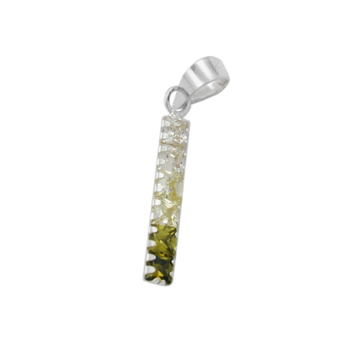 Anh?nger 18x3mm Zirkonias oliv-T?ne Silber 925