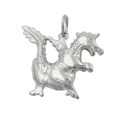 Anh?nger 20x17mm Drache gl?nzend Silber 925