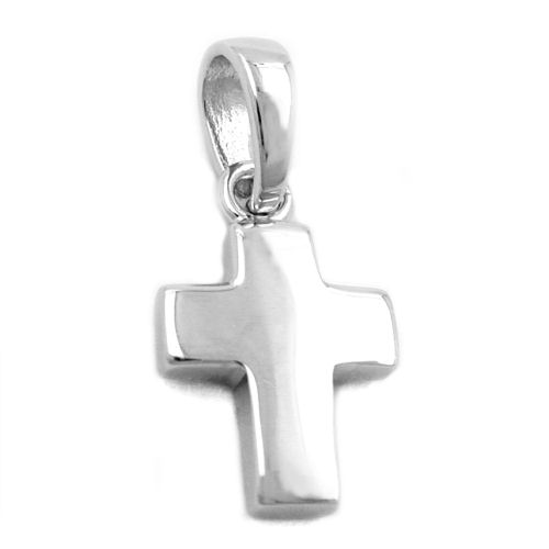Anh?nger 13x8mm Kreuz gl?nzend rhodiniert Silber 925