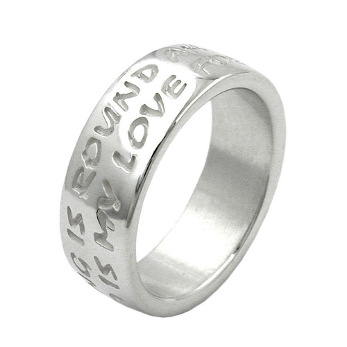 Ring 8mm mit Pr?gung LOVE HAS NO END Silber 925 Ringgr??e 66