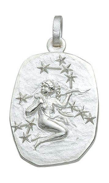 Anh?nger Sternzeichen Jungfrau Relief 18x23mm Silber 925