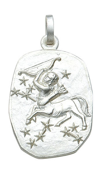 Anh?nger Sternzeichen Sch?tze Relief 18x23mm Silber 925