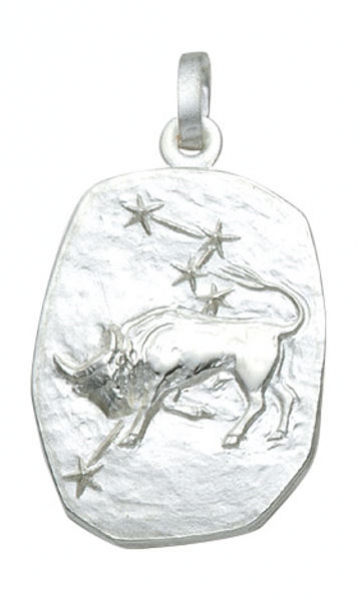 Anh?nger Sternzeichen Stier Relief 18x23mm Silber 925