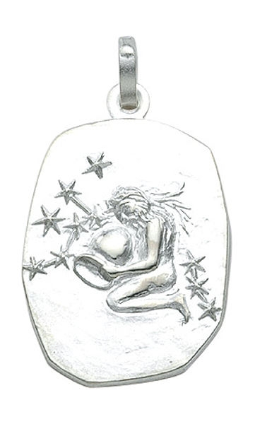 Anh?nger Sternzeichen Wassermann Relief 18x23mm Silber 925