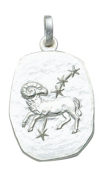 Anh?nger Sternzeichen Widder Relief 18x23mm Silber 925