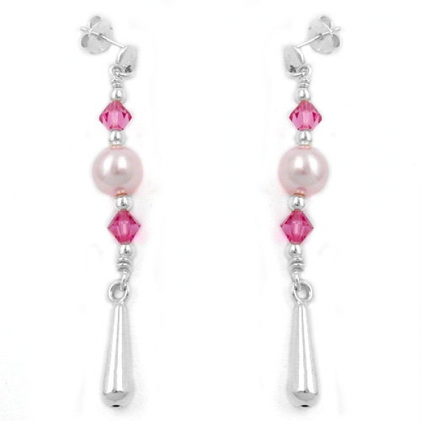 Stecker H?nger rosa Kegel Silber 925