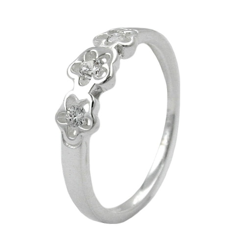 Ring Kinderring Blumen Zirkonias Silber 925 Ringgröße 42